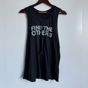 Stillwater Find The Others Tank Top Athletic Distressed Medium Black 100% Cotton